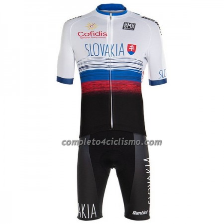 Completo Maglia + Pantaloncino con bretelle 2022 Nazionale Slovacchia Manica Corta